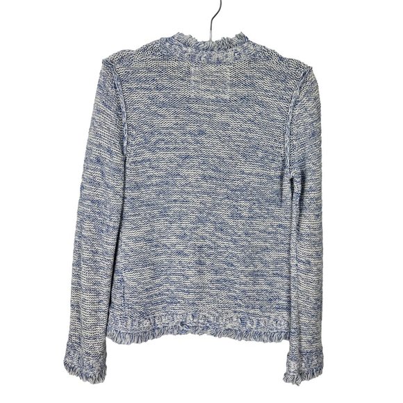 Angels of the North Woman's Small Two-Toned marbled blue white Woven Blazer - Picture 14 of 15